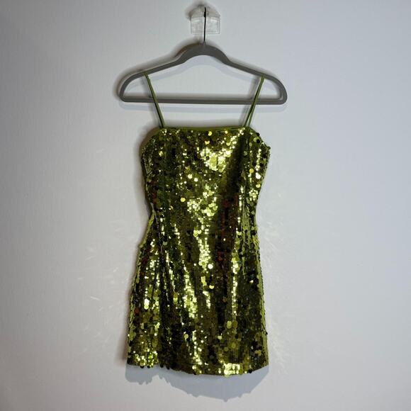 Green Sequined Mini Dress - Picture 3 of 5